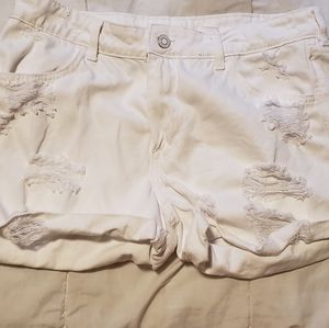 White denim shorts